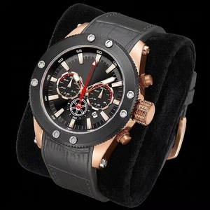 Montre de sport de luxe DK&YT pour homme, 48 mm, quartz, étanche, lumineuse, date, chronographe, bracelet en cuir - Product Image 1