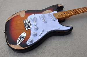 กีตาร์ไฟฟ้ารุ่น <span class=keywords><strong>Relic</strong></span> พร้อมฟิงเกอร์บอร์ดไม้เมเปิล, พิคการ์ดสีขาว, ฮาร์ดแวร์โครเมียม, ให้บริการปรับแต่งตามความต้องการ - Product Image 2