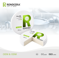 Bloc de zircone polyvalent Rondcera pour implant, zircone dentaire vierge pour restauration implantaire en laboratoire dentaire