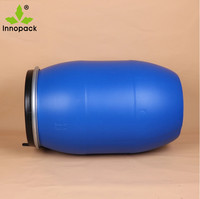 Tambour en plastique HDPE, capacité de 55 gallons, 200 Litre, avec couvercle à anneau de verrouillage, bleu