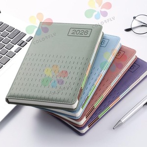 Desain kustom Harga bagus ukuran A5 PU Hardcover Agenda sekolah <span class=keywords><strong>Notebook</strong></span> 100 lembar bergaris garis perencana buku harian untuk kantor - Product Image 5