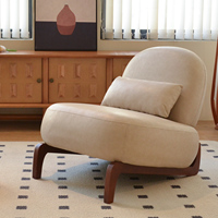 Fauteuil d'appoint inclinable moderne et écologique, avec pieds en bois massif, revêtement en similicuir et coussin moelleux, pour salon et chambre à coucher