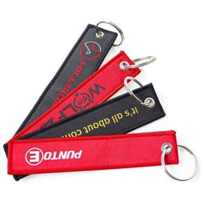 <b>Personalized</b> Custom Airplane Aviation Embroidery <b>Keychain</b> Logo Fabric Souvenir Woven Key Tag - Product Image 4