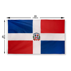 Drapeau national portable de la République Dominicaine en polyester, style volant, 3x5 pieds, vente en gros sur mesure - Product Image 3