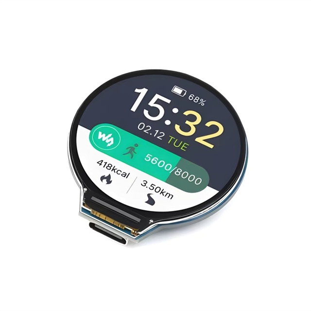 BSSY)RP2040 MCU Board With 1.28 Inch Round LCD 65K RGB Base On Raspberry Pi USB C Port Accelerometer Gyroscope Sensor