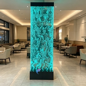 Divisor de Habitaciones y Pantalla Móvil Moderna con Corte Láser, Pared de Burbujas de Agua con Luz LED RGB para Habitaciones de Hotel - Product Image 5