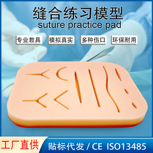 Module de pratique de suture sur peau simulée en silicone pour étudiants en médecine, destiné à l'enseignement et au commerce international transfrontalier. - Product Image 5