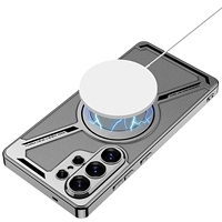 Étui de téléphone portable GKK Lucky PU avec anneau magnétique électroplaqué pour charge sans fil pour S26/S25/S24/S23 Ultra Couleur unie