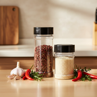 Pot à épices rond en plastique écologique de qualité alimentaire et flacon à assaisonnement avec couvercle anti-fuite pour épices et poivrière
