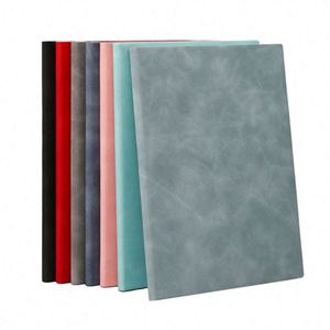 Carnets et journaux scolaires personnalisés en cuir PU blanc A5, reliure rigide, vente en gros - Product Image 2