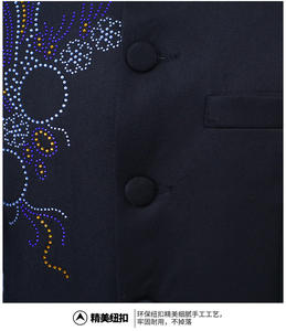 Nuovo Completo Zhongshan in Stile Cinese per <span class=keywords><strong>Uomo</strong></span>, Outfit da Esibizione per Studenti Giovani con Strass, Moda Maschile per Gruppi Corali - Product Image 5
