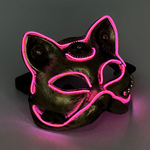 <span class=keywords><strong>Masque</strong></span> LED Lumineux Visage de Chat, <span class=keywords><strong>Masque</strong></span> Steampunk, Décoration d'<span class=keywords><strong>Halloween</strong></span> pour Soirées DJ, Brille dans le Noir - Product Image 3