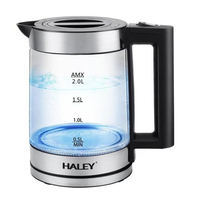 HALEY Bouilloire Électrique Double Paroi Électroménager Intelligent pour Cuisine Bouilloire à Eau Bouilloire Électrique en Verre