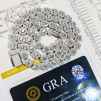 925 Argent Ice Cut D VVS Moissanite Chaîne De Tennis Collier Bracelet Hiphop Chaîne À Maillons Cubains avec Certification GRA