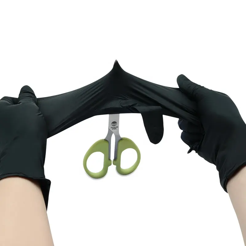 Guantes de nitrilo Bluesail, guantes antiquímicos impermeables para pantalla táctil, guantes de nitrilo desechables negros sin polvo para laboratorio