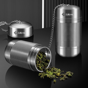 316L Stainless Steel Tea Infuser With Chain Portable <b>Mesh</b> <b>Strainer</b> For Loose Leaf Tea Brewing - Product Image 1