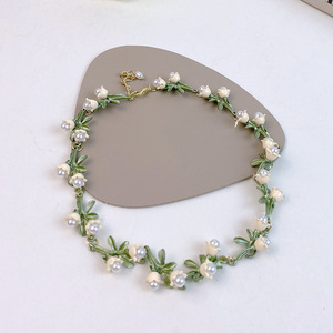 Conjunto de Joyería de Perlas de Agua Dulce con Diseño de Orquídea Blanca y Hoja de Lirio, Collar, Pulsera y Aretes, Gran Venta 2026 - Product Image 3