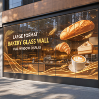 Pantalla LED Transparente de Gran Formato para Ventanas de Panadería, Pantalla para Ventanas de Vidrio Completas