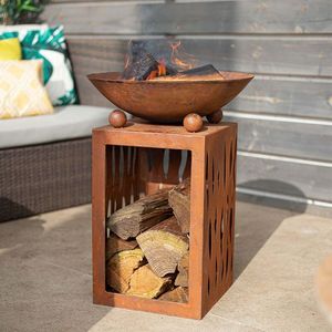 Griglia a carbonella/<span class=keywords><strong>legna</strong></span> KingJoy Forge in acciaio Corten, stile moderno, facile <span class=keywords><strong>da</strong></span> montare, per 2-3 persone, con dispositivo di sicurezza contro le fiamme. - Product Image 3