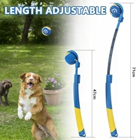 Lanceur de balle pour chien en TPR télescopique, jouet interactif pour lancer les balles sans salir les mains, idéal pour l'entraînement