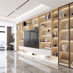 Portable <b>TV</b> <b>Stand</b> Cabinet Modern Luxury Wooden Design for Living Room Furniture Wall Mounted Option - Product Image 4