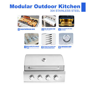 <span class=keywords><strong>Barbecue</strong></span> à <span class=keywords><strong>gaz</strong></span> de comptoir en acier inoxydable à 4 brûleurs avec surface de nettoyage facile pour les cuisines extérieures - Product Image 3