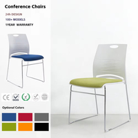 Chaise de bureau exécutive ergonomique moderne et confortable, empilable, en tissu nylon, avec structure métallique, base coulissante, dossier ouvert, pour visiteur ou chambre à coucher