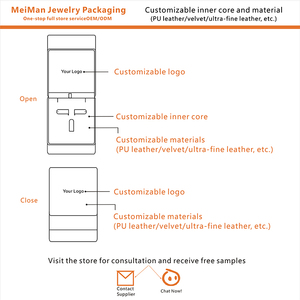 Set di confezioni per gioielli di alta gamma, scatola quadrata lunga per collane, orecchini, <span class=keywords><strong>anelli</strong></span>, per gioiellerie - Product Image 6
