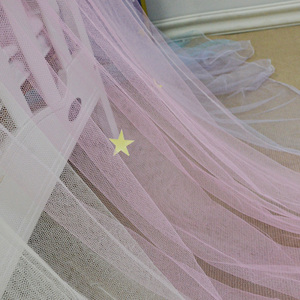 Arcobaleno principessa <span class=keywords><strong>letto</strong></span> a baldacchino con stelle luminose zanzariera camera decorazione tende da <span class=keywords><strong>letto</strong></span> per le ragazze si adatta a due letti Queen Size - Product Image 6