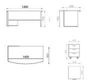 Bureau de travail moderne et durable en panneaux de particules mélaminés, table d'ordinateur, poste de travail pour le personnel de bureau, l'école et l'usage commercial