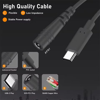 Cable de alimentación USB C a CC de 5M/10M, 100W, impermeable, tipo C a 5521, cable de carga 18AWG 20V 5A para Starlink Mini
