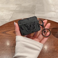 Étui spécialisé à thème sombre avec motif papillon, compatible avec les écouteurs Pro2 de 4e génération et de 3e génération, en silicone