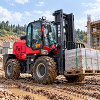 Mehrzweck-Fabrik- und Landwirtschafts-Geländestapler 3 Tonnen 3,5T 4T 5T 6 Tonnen 4WD Allradantrieb Diesel-Gabelstapler für Raues Gelände