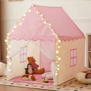 Tente pour jeunes pop-up rose tente de château de princesse pliable maison de jeu intérieure pour enfants garçons filles - Product Image 4