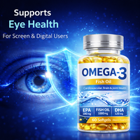 Cápsulas de Aceite de Pescado Omega 3 1000mg EPA DHA Suplemento Dietético para la Salud del Corazón, Cerebro y Articulaciones OEM ODM