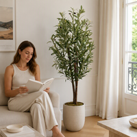 Arbre d'olivier artificiel OEM ODM, plante d'olivier artificielle pour la décoration de la maison, du balcon, de la terrasse méditerranéenne, vente en gros
