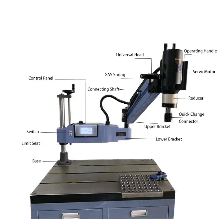 Gemakkelijk Bediend M3-M36 Spiraal Arm Beugel Universele Hoofd Servo Elektrische Tikken Machine