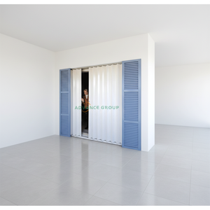 Volets en PVC prêts à l'emploi pour <span class=keywords><strong>baie</strong></span> <span class=keywords><strong>vitrée</strong></span>, installation facile, lames en bois véritable, volets à persiennes en bois, volets en aluminium - Product Image 1