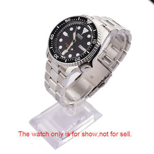 <span class=keywords><strong>Bracelet</strong></span> de montre de luxe respirant en acier 316L poli argenté 22 mm avec maillons centraux courbés pour Seiko <span class=keywords><strong>SKX</strong></span> 007/009 - Product Image 4