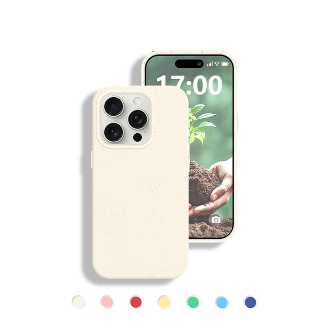 Eco-Friendly Degradable Wheat Straw Mobile Phone Case for iPhone 16 Pro Max Biodegradable Case Compatible for iPhone 11 Pro Max