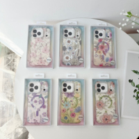 Nouvelle coque de téléphone magnétique anti-chute avec cadre d'appareil photo en strass floral de haute qualité pour iPhone 18 Pro Max iPhone 17 Pro Max