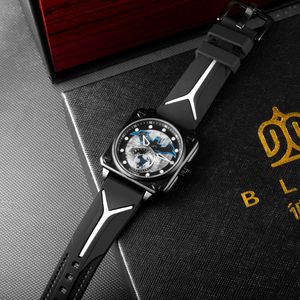 Reloj de pulsera de silicona luminoso, deportivo, cuadrado, para hombre, resistente al agua, con movimiento Seagull, automático, mecánico - Product Image 5