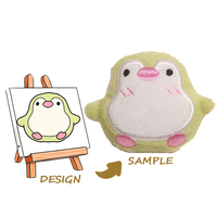 Porte-clés personnalisé en peluche longue brodée super douce avec doublure en maille