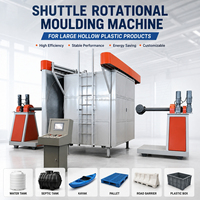 Machine de rotomoulage automatique à deux bras Jinxiushanhe 2A-2500, capacité du four de 2,5 m, haute précision pour plastiques sur mesure
