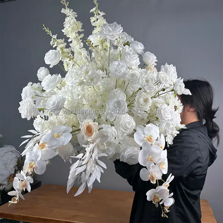 OEM düğün çiçek topu düzenleme el yapımı dekorasyon simülasyon garland yapay top düğün için