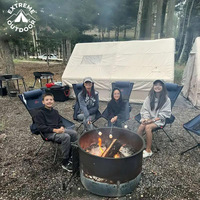 Tente de camping gonflable pour 8 à 10 personnes, 129 pieds carrés, grande tente double couche quatre saisons en tissu Oxford avec poêle