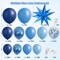 Kit d'arche de ballons bleu marine profond et blanc avec ballons en latex et confettis en feuille pour fête d'anniversaire de garçon sur le thème de l'océan