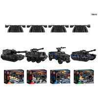 4in1 SWAT militaire jouet Police-équipe véhicule blindé armée guerre char modèle bricolage construire bloc briques pour enfants avec soldat pistolet arme