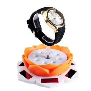 Wholesale New led Solar Turntable 360 degree Rotating Stand, LED Light Solar Jewelry Display Stand 360 Rotating Showcase
