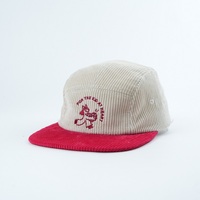 Gorra de 5 Paneles sin Estructura, Bordada y Personalizable, de Tela de Pana, para Deportes, Moda y Actividades al Aire Libre